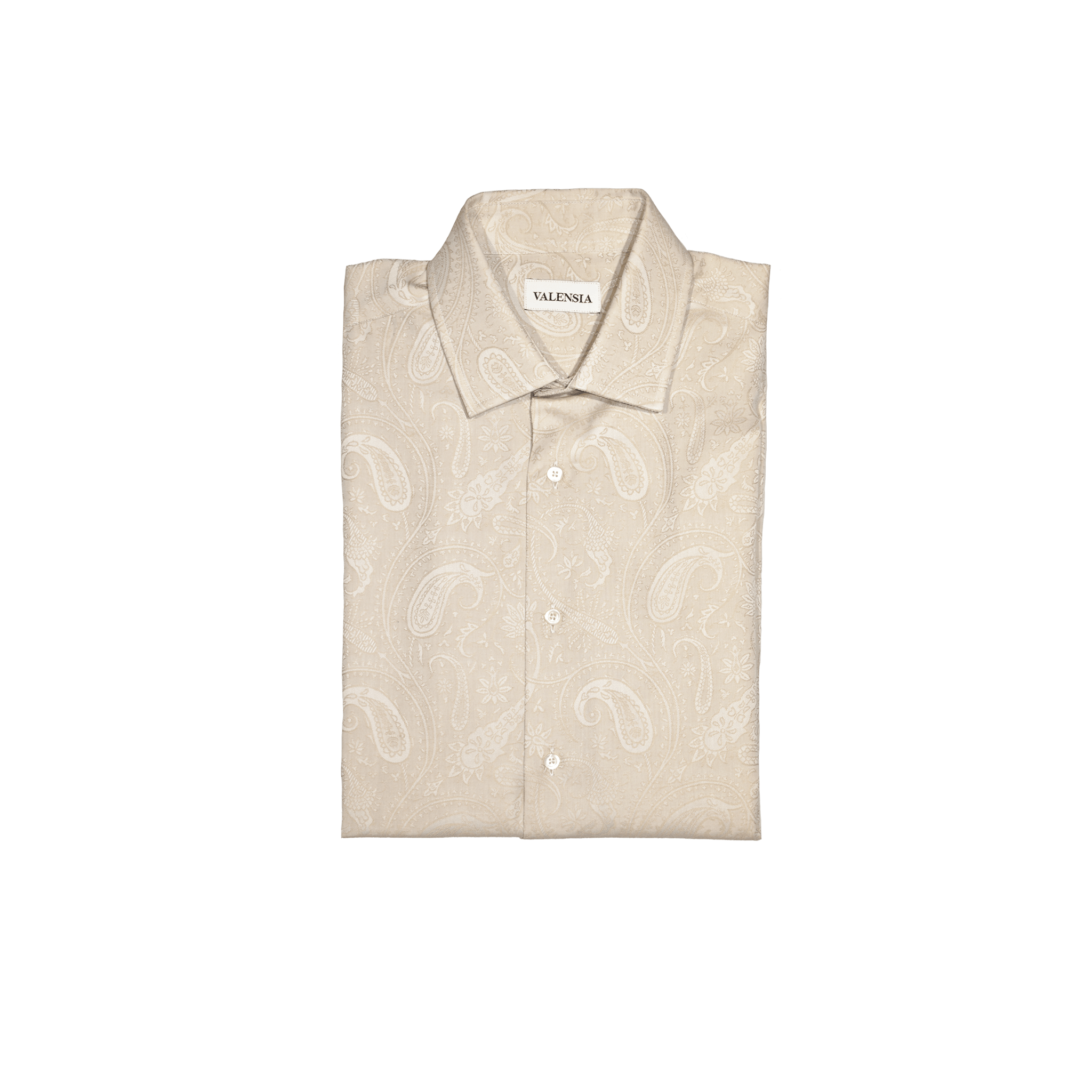 Camicia in jacquard giapponese beige cotone piegata- valensia
