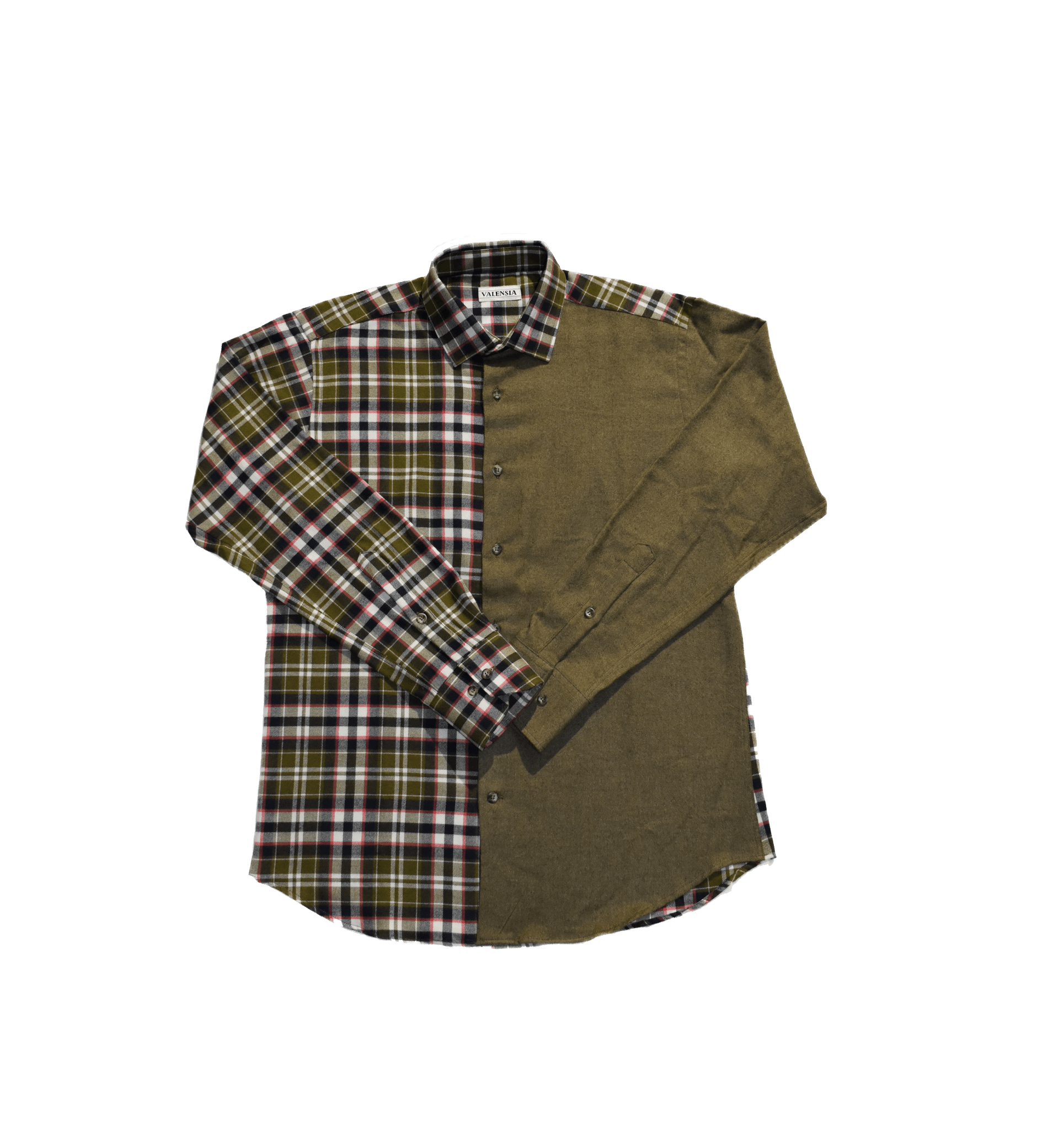Camicia patchwork in flanella a quadri e resca - valensia