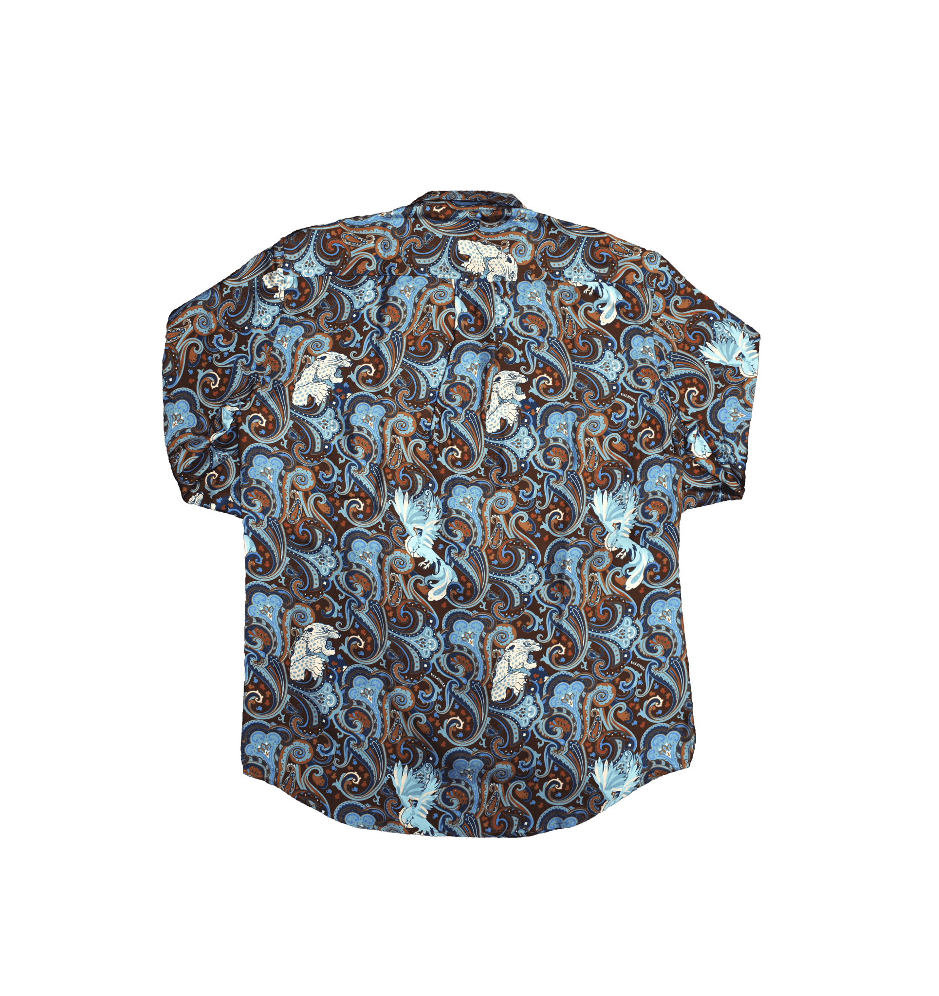 Camicia seta fantasia valensia blu - Valensia