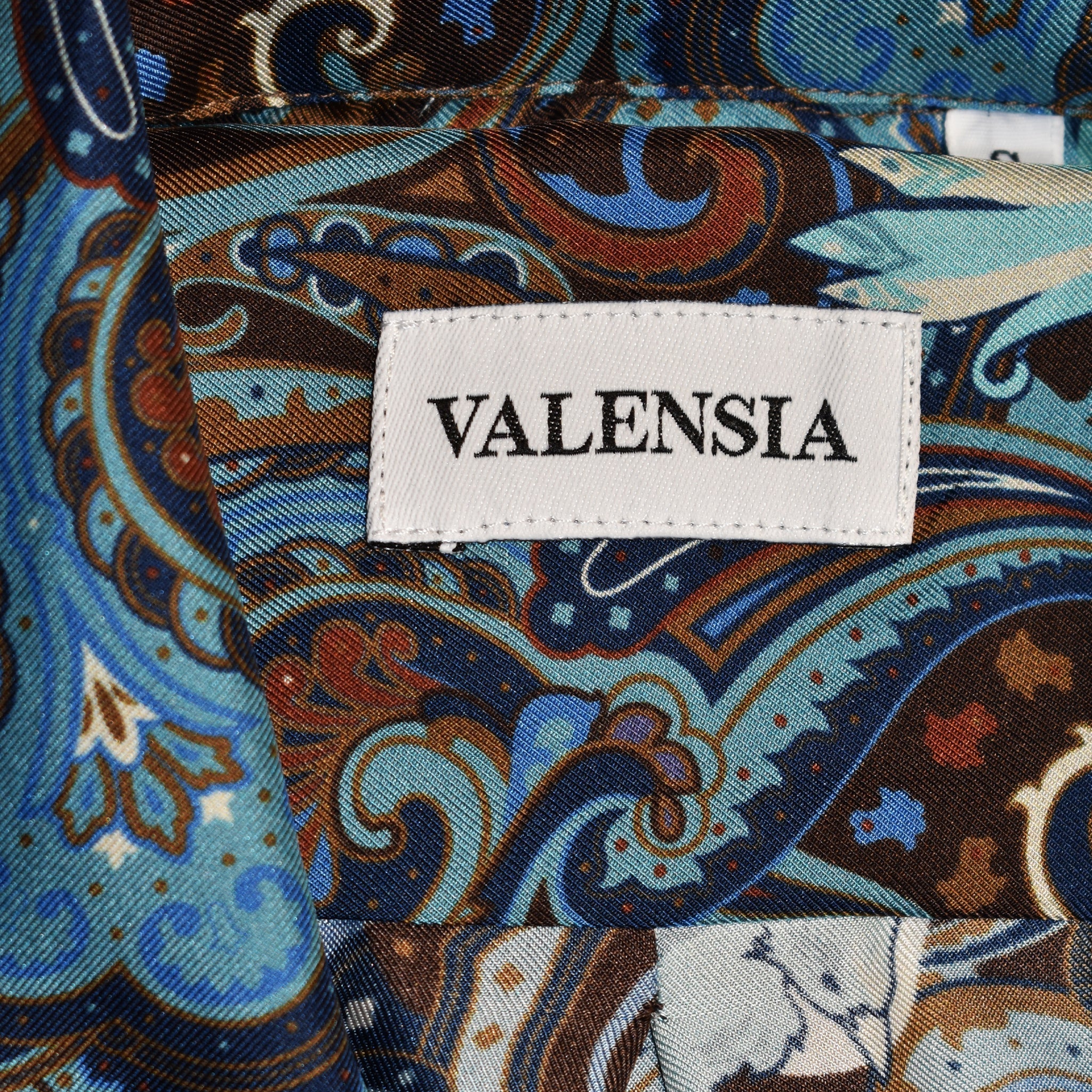 Camicia seta fantasia valensia blu - Valensia