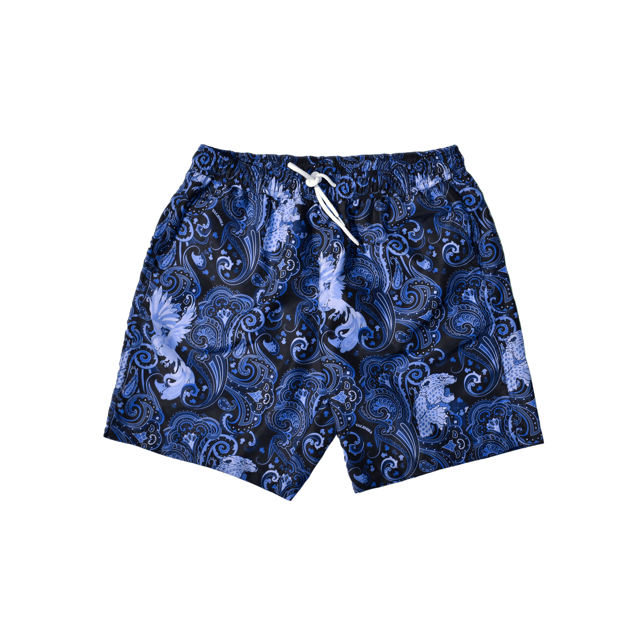 Costume da bagno in fantasia blu sagoma davanti - Valensia