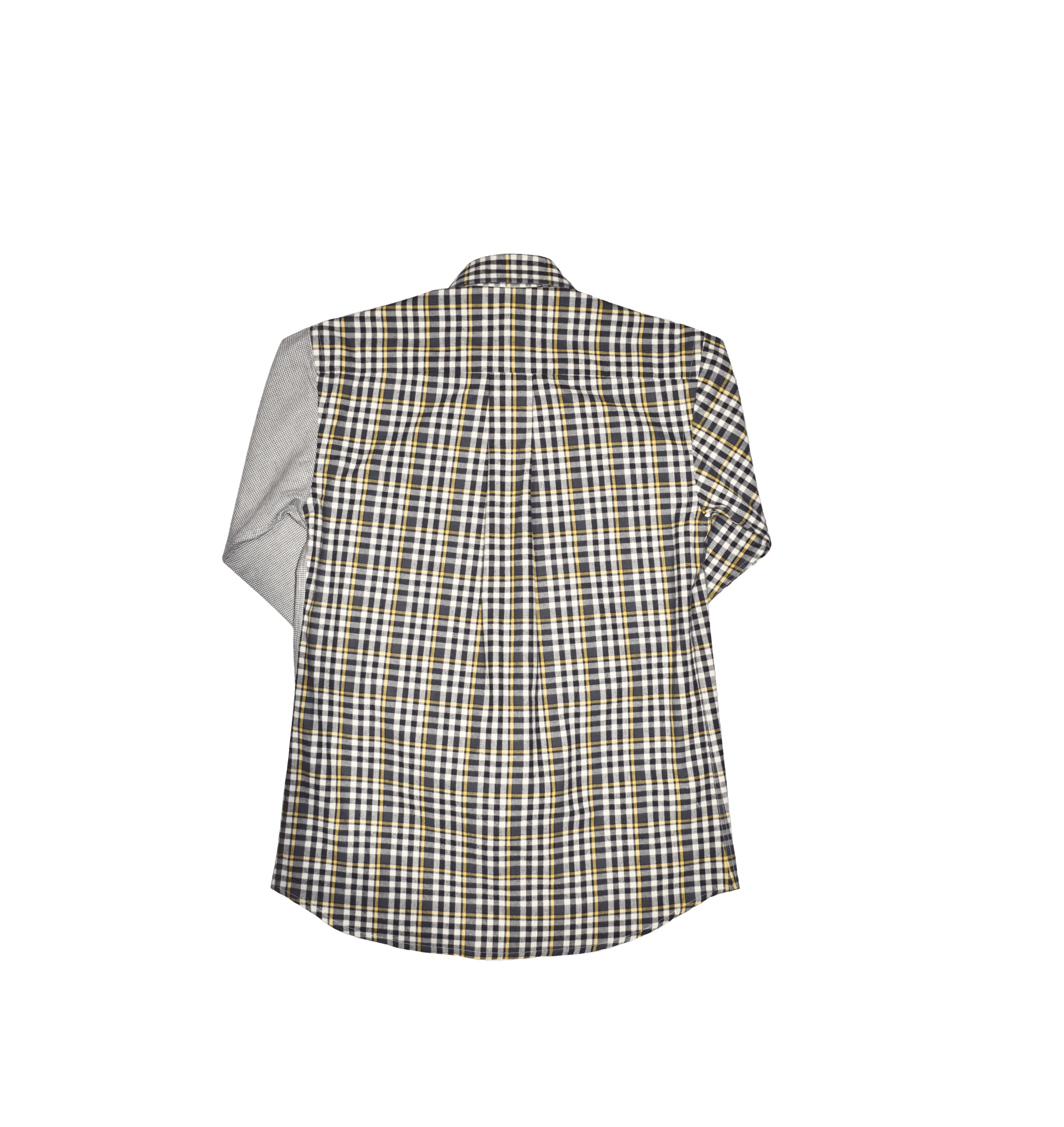 Camicia patchwork pied de poule e check in cotone dietro- Valensia