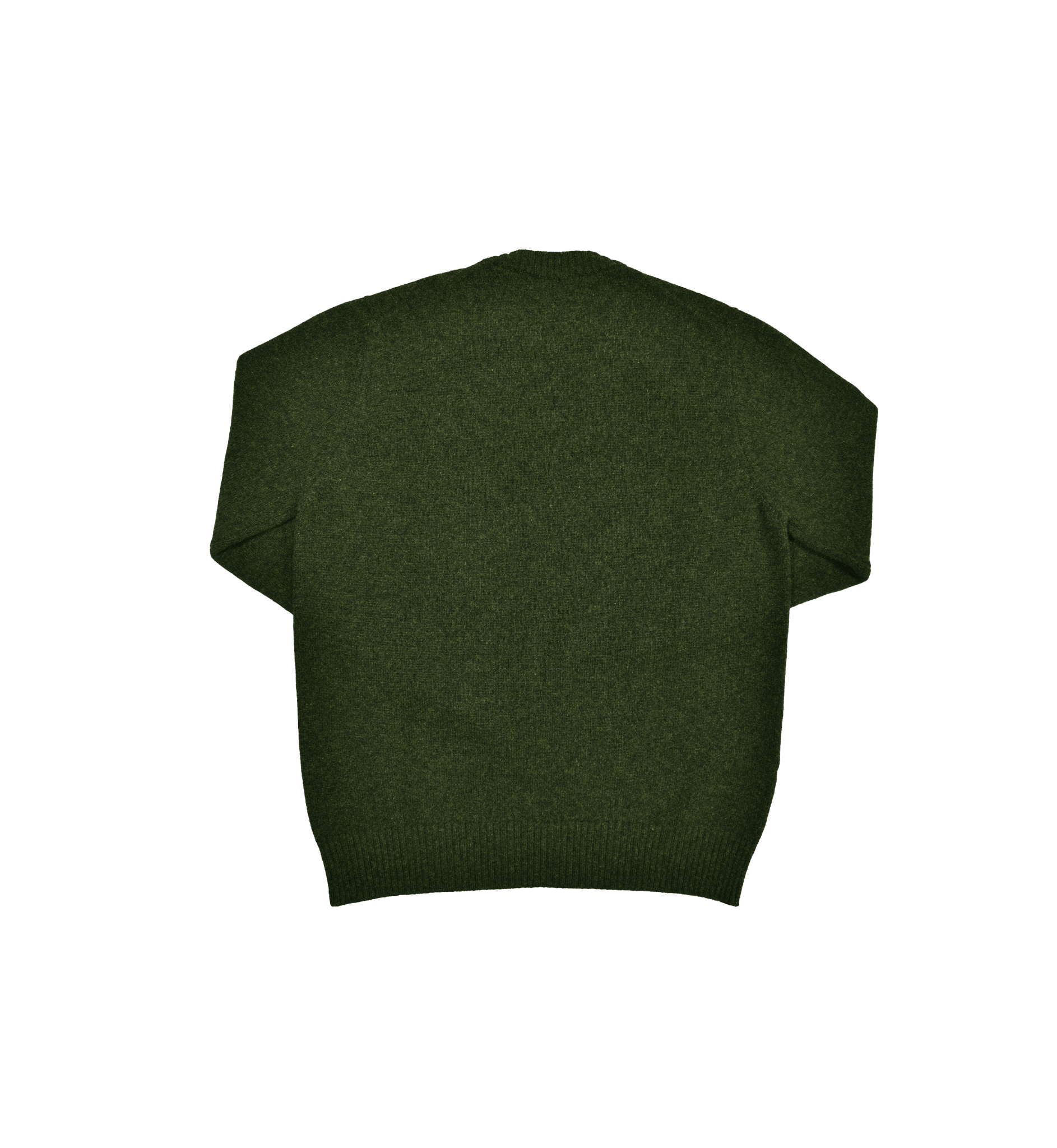 Maglione girocollo verde melange 100% cashmere dietro- valensia