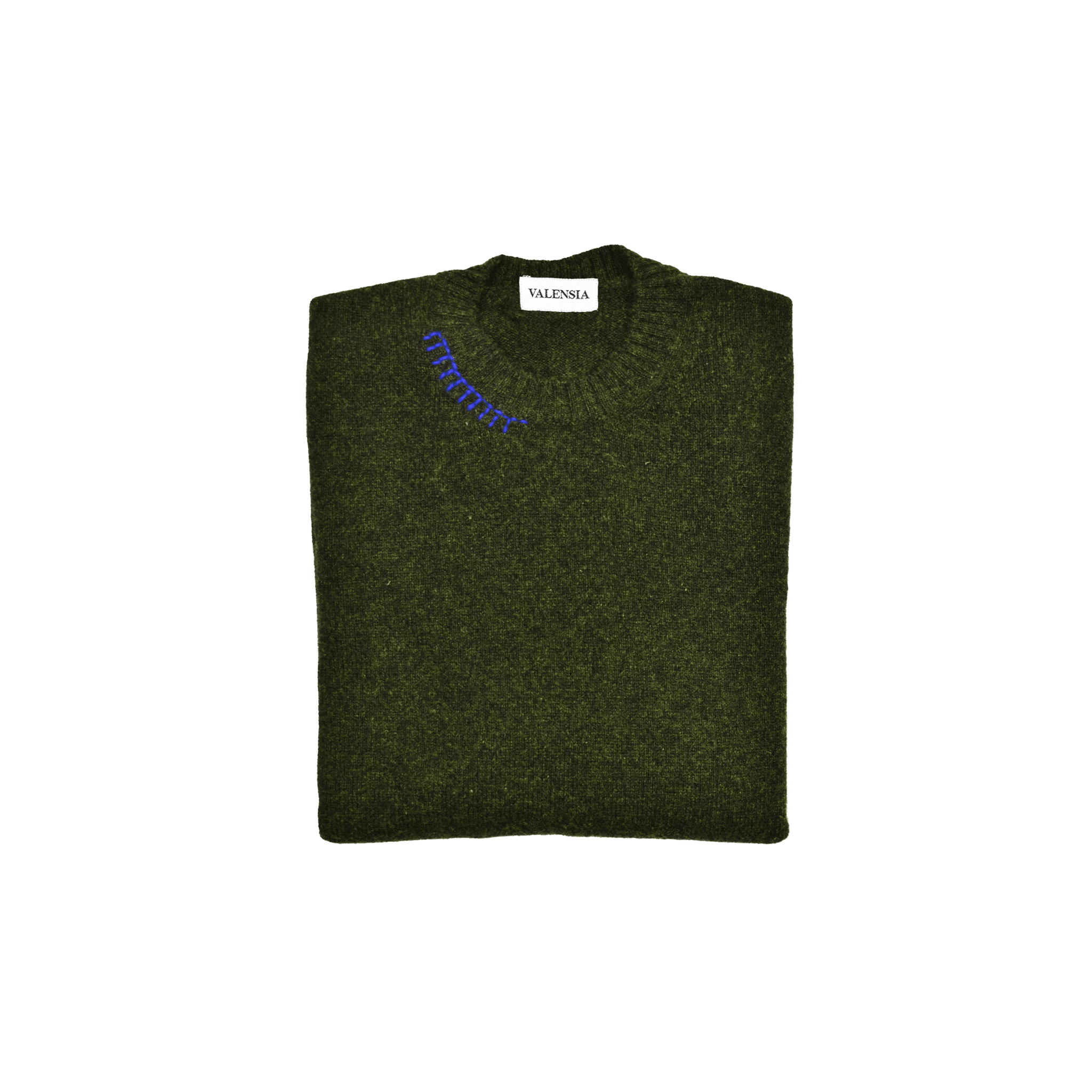 Maglione girocollo verde melange cashmere - VALENSIA